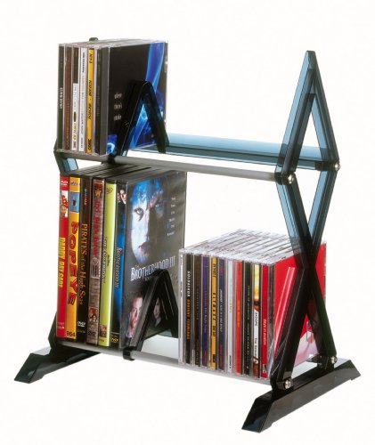 Atlantic Element Media Storage Rack - Holds Up to 230 CDs or 150 DVDs & Summit Media Storage Cabinet – Protects & Organizes Prized Music, Movie, Video Games or Memorabilia Collections