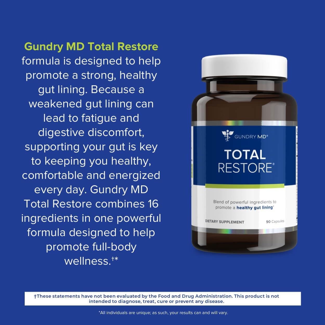 Gundry MD® Total Restore® Gut Health and Gut Lining Support Supplement - (90 Capsules)