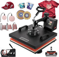 VEVOR Heat Press 15x15 Inch 8 in 1 Heat Press Machine, Swing Away Tshirt Press Machine Digital Control, Multifunctional Heat Transfer Machine Sublimation Combo for T-Shirt Hat Cap Mug Plate