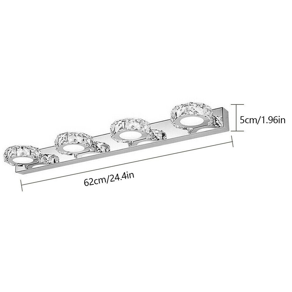 Modern LED Crystal Mirror Light Front Wall Lamp Bathroom Vanity Light Fixture for Bathroom, Mirror-front