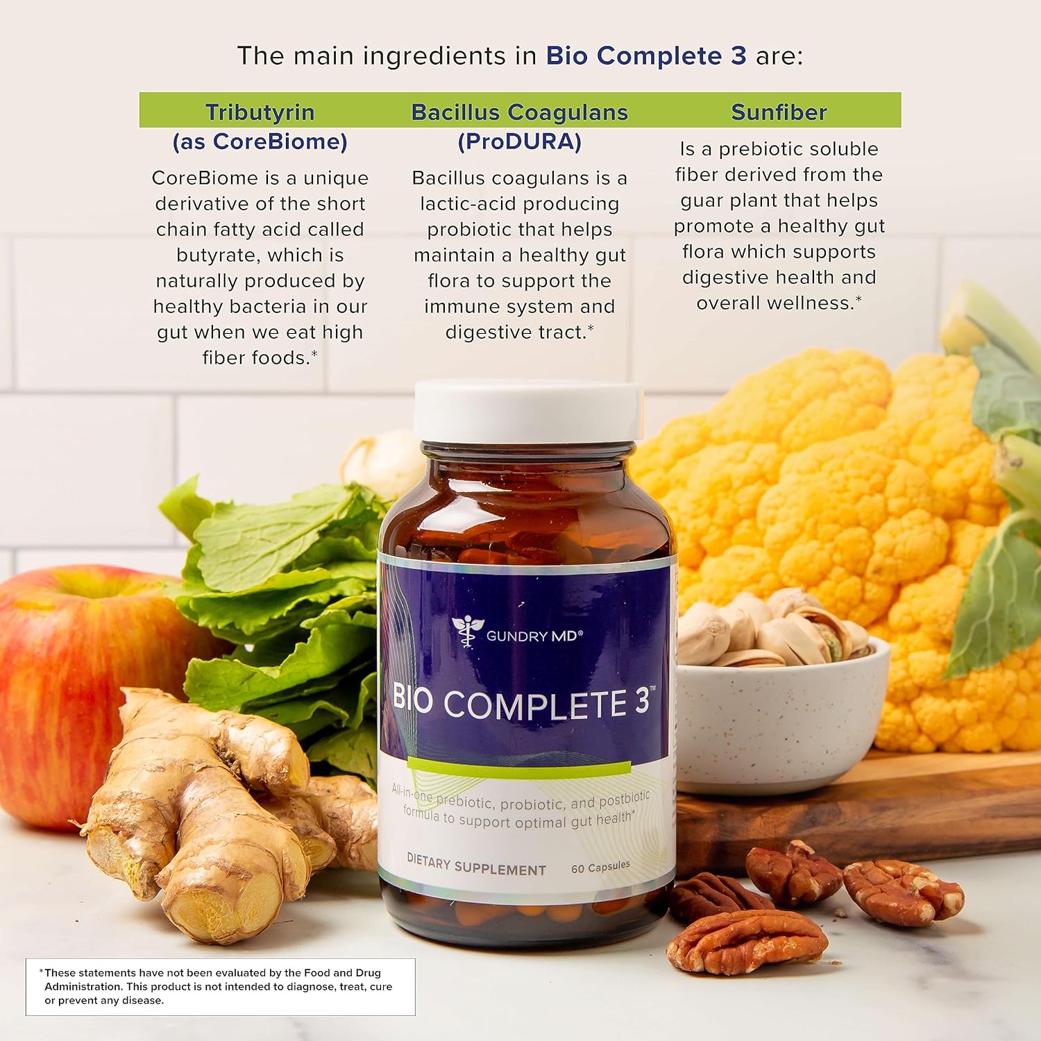 Gundry MD Bio Complete 3 and Total Restore Bundle - Prebiotic, Probiotic, Postbiotic to Support Optimal Gut Health
