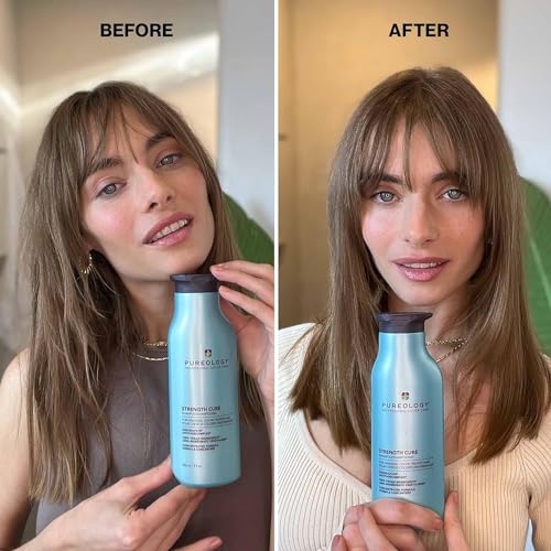 Pureology Strength Cure Shampoo | For Damaged, Color-Treated Hair | Fortifies & Strengthens Hair | Sulfate-Free | Vegan
