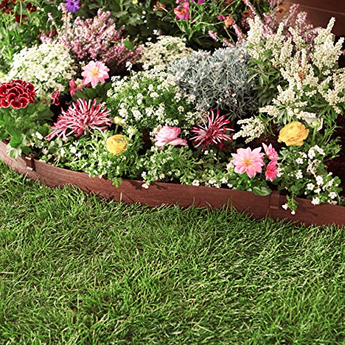 Amazon Basics Landscape Edging Coil, 10 Stakes, 5 inch x 40FT, Brown