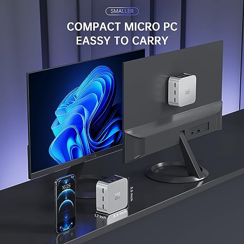 ACEMAGICIAN Mini PC Windows 11 Pro, 12th Alder Lake N95 8GB LPDDR5 256GB M.2 SSD Mini Desktop Computers, Micro Pc with 3 HDMI Support 4K UHD, Dual Gigabit Ethernet, 2.4G/5G WiFi/BT4.2