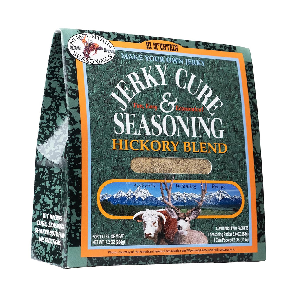 Hi Mountain Jerky Seasoning and Cure Kit - HICKORY BLEND. Create Delicious & Flavorful Jerky at Home (1 Box)