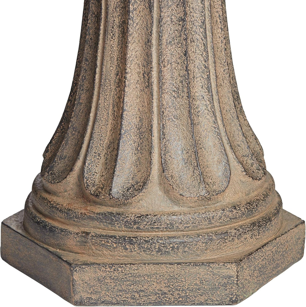 Farron Rustic Outdoor Floor Water Fountain 46" High with Light LED 3-Tiered for Garden Patio Yard Deck Home Lawn Porch House Relaxation Exterior Balcony Roof - John Timberland