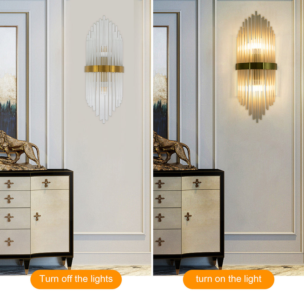 Modern Wall Mount Lamp Fixtures Hotel Restaurant Household Simple Crystal Light  110V 40W 21.25*9.05 in for The Kitchen, Hallway, Living Room