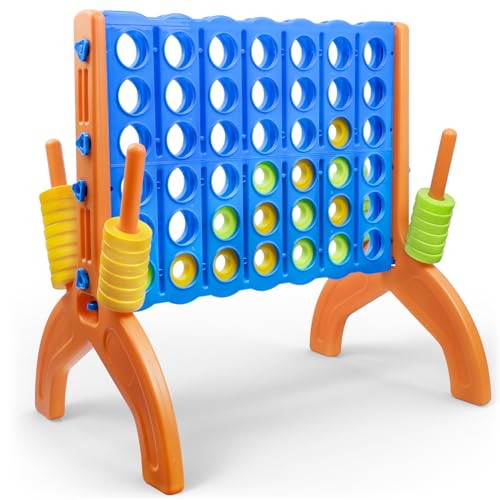 Ayeboovi Giant 4-in-A-Row, Jumbo 4-to-Score Yard Game for Kids and Adults Indoor Outdoor Party Family Connect Game Set with Quick Release Slider & Carrying Bag