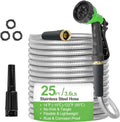 100FT Stainless Steel Garden Hose - Heavy Duty, Kink & Tangle Free, Bite Proof, Puncture Resistant with Connectors - Ideal for Outdoor Watering & Cleaning