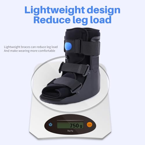 Inflatable Walking Boot, Air Cam Walker Fracture Boot Orthopaedic boot for Sprained Ankle, Short Air Walker Brace for Broken Foot Achilles Tendon Injury Black (Medium)