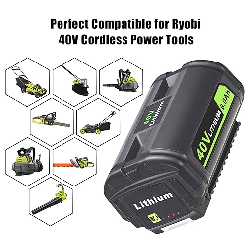 2 Packs 18V Battery Replacement for RYOBI 18V Battery PBP005 P197 P189 P108 P191 P190 P102 P103 P104 P105 P107 P122 Compatible for Ryobi 18V Tools, 6.0Ah