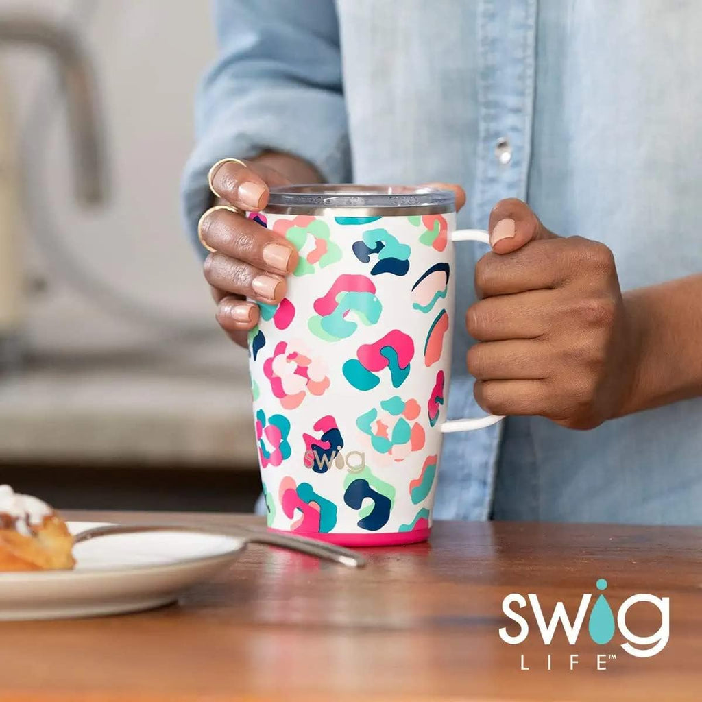 Swig Life 18oz Travel Mug | Insulated Tumbler with Handle and Lid, Cup Holder Friendly, Dishwasher Safe, Stainless Steel, Travel Coffee Cup, Insulated Coffee Mug with Lid and Handle (Razzleberry)
