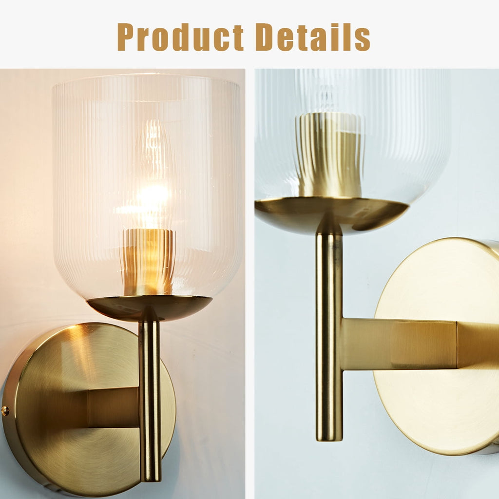 Minimalist Aged Brass Tulip Single Sconce, Elegant Vanity Light, Modern Wall Lamp, Hand-Made Wall Mounted Light beside Mirror, for Entryway, Hallway, Living Room