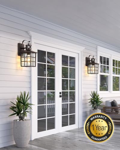 VIANIS 2 Pack Motion Sensor Outdoor Lights, Oil Rubbed Bronze Dusk to Dawn Wall Lights Lantern, 100% Aluminum Coach Exterior Lights Sconce for Patio, House, ORB Front Porch Light with Waterproof