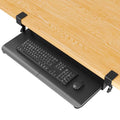 BONTEC Keyboard Tray Under Desk, Pull Out Keyboard & Mouse Tray with C-clamp, 25.6 Excluding Clamps (30 Including Clamps) x 11.8 Inch Steady Slide-Out Computer Drawer for Typing, Dark Black