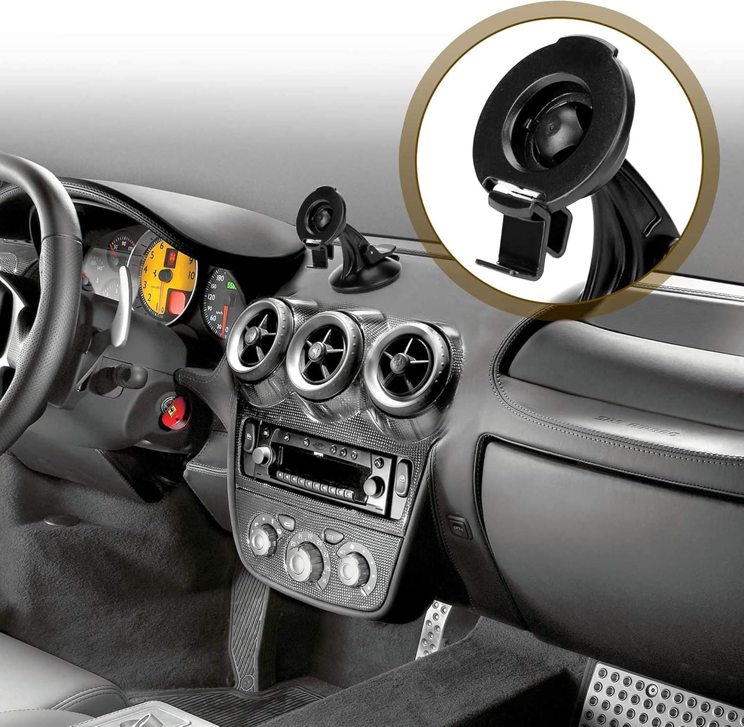GPS Mount for Garmin Nuvi Garmin Universal Mount Connects Suction Cup with Unit, Garmin GPS Accessories Bracket Cradle Holder Compatible with Nuvi 2577LT 42LM 44 52LM 54 55LMT 56 2457 2497