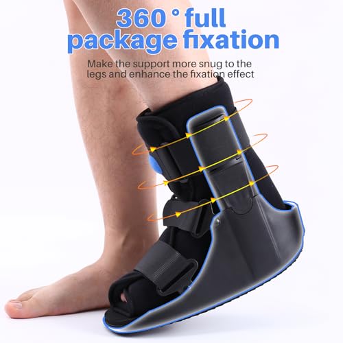 Inflatable Walking Boot, Air Cam Walker Fracture Boot Orthopaedic boot for Sprained Ankle, Short Air Walker Brace for Broken Foot Achilles Tendon Injury Black (Medium)