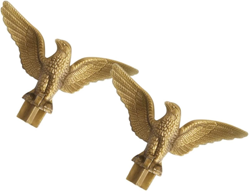 8 Pcs Eagle Flagpole Head Flag Pole Eagle Finial Topper Crafts Flag Topper Outdoor Accessories Metal Decor Metal Trim Top Hat Flag Pole Ornament The Gold Plastic Diagonal Insertion