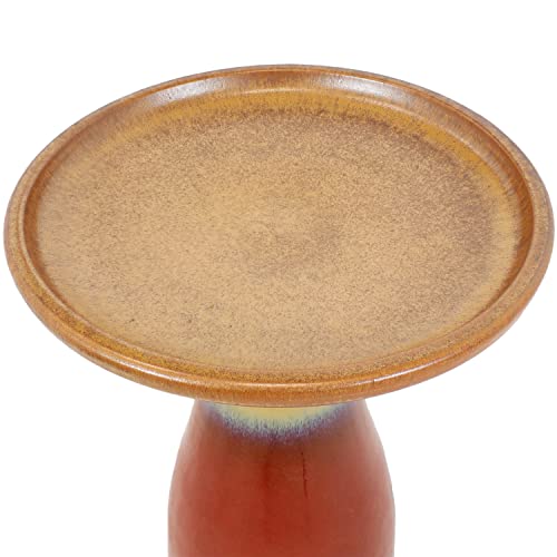 Sunnydaze 21-Inch H Ceramic Bird Bath for Outside - Hand-Painted Outdoor Bird Bath Bowl, UV/Frost-Resistant Finish - Galaxy Blue