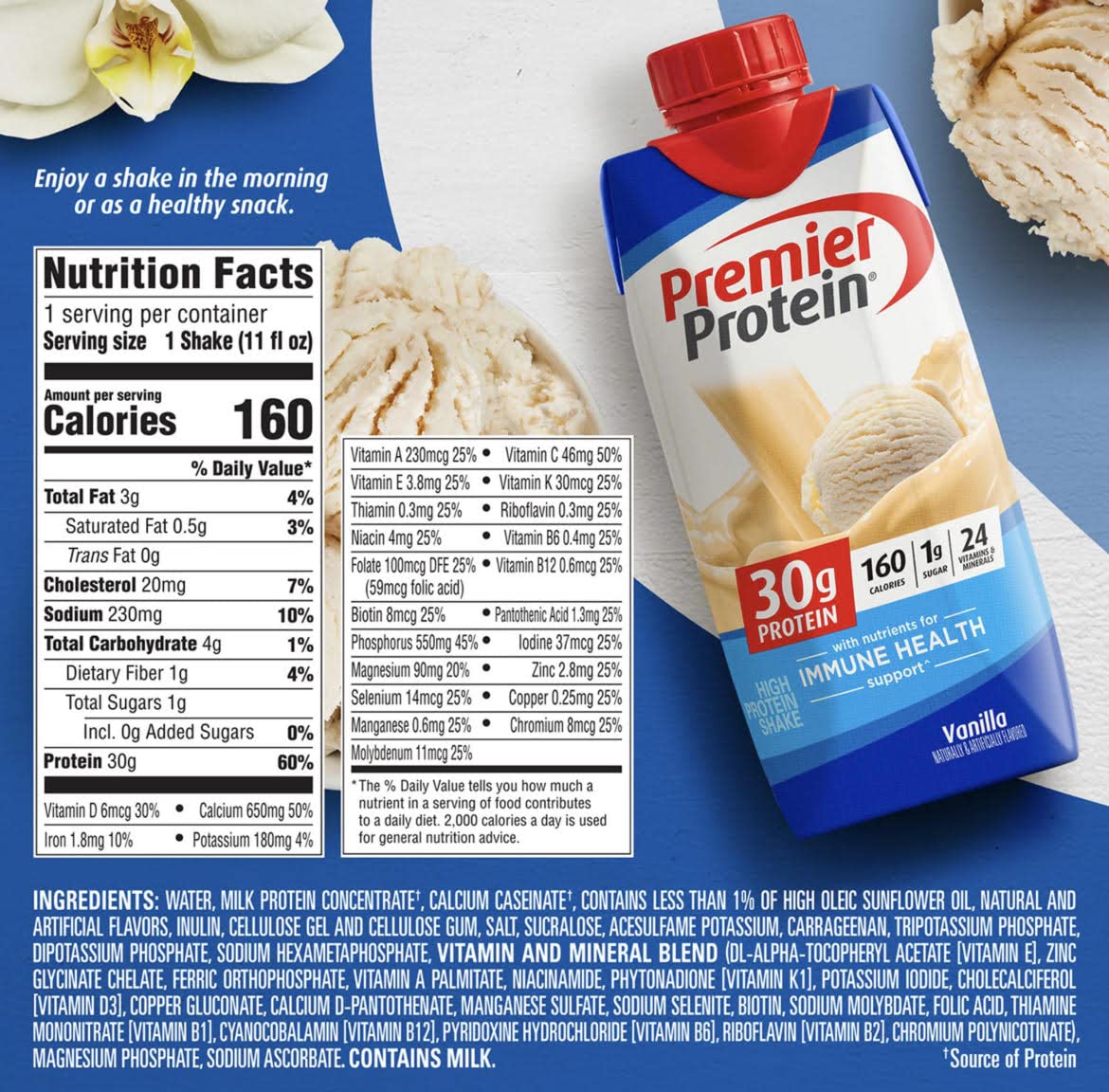 Premier Protein High Protein Shake, Strawberry Cream, Chocolate, and Vanilla Variety (11 Fl oz. 12pk) World Group Packing Solutions, Total:132.0 Fl Oz