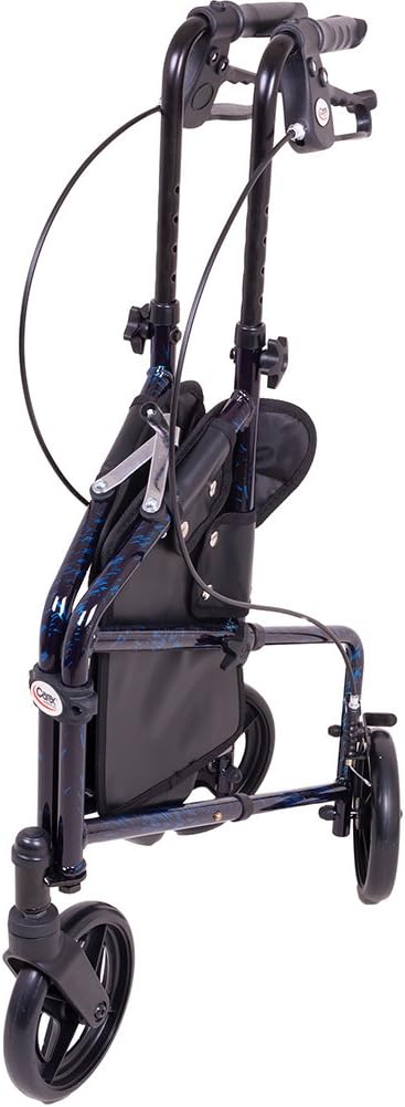 Carex 3 Wheel Walker for Seniors, Foldable, Rollator Walker with Three Wheels, Trio Walker with Height Adjustable Handles, Walker with Wheels, Folding Walker with Wheels.