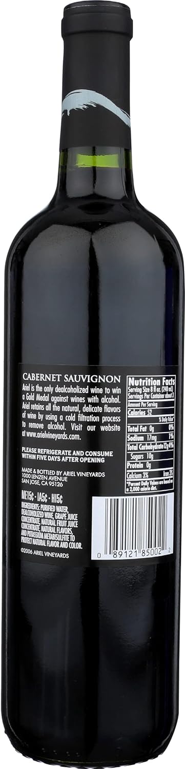 Ariel Dealcoholized Cabernet Sauvignon, 750 ML
