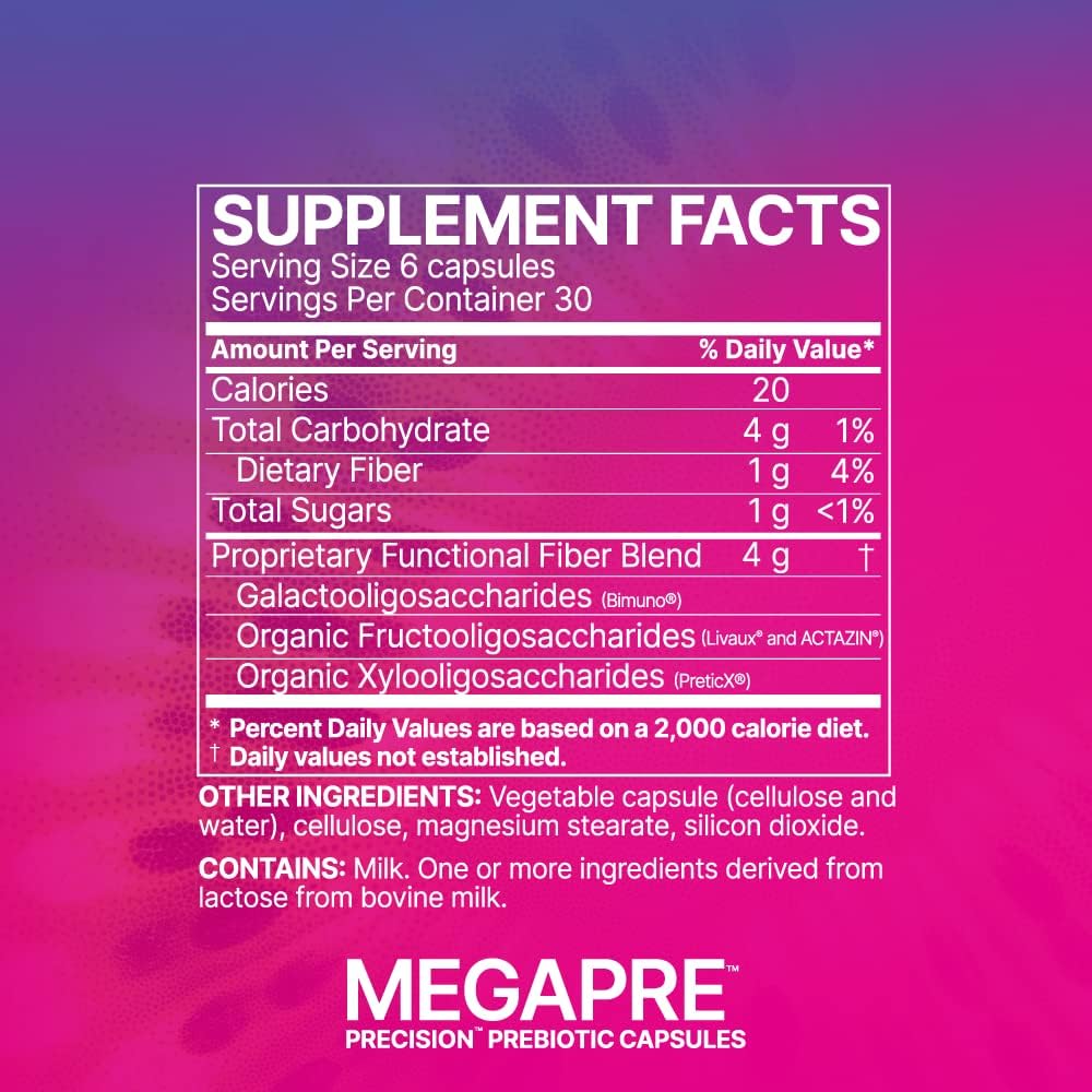 Microbiome Labs MegaSporeBiotic (60 Capsules) + MegaPre (180 Capsules) Probiotic Prebiotic Bundle - Spore-Based Probiotic with Prebiotic Fiber Supplement