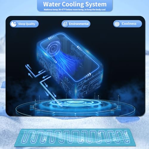 Bed Cooling System Mattress Cooling & Heating Bed Pad, Water Bed Cooler Ideal for Hot Sleepers Night Sweats Single Size 63 * 27.6in