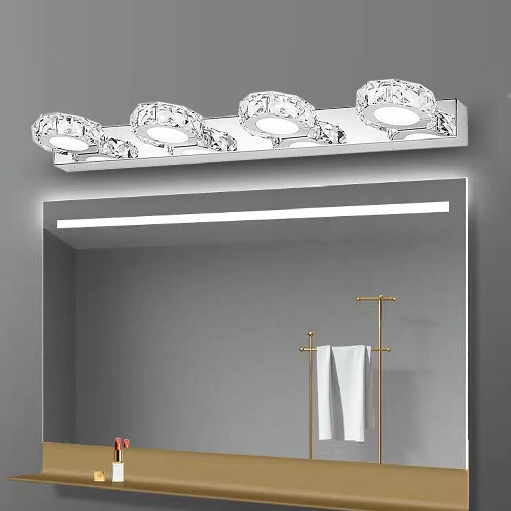 Modern LED Crystal Mirror Light Front Wall Lamp Bathroom Vanity Light Fixture for Bathroom, Mirror-front