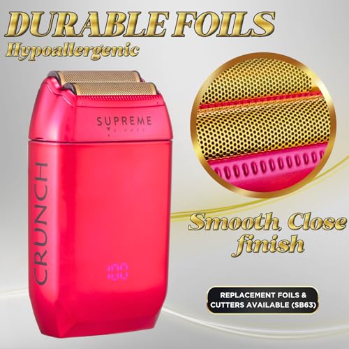 SUPREME TRIMMER Foil Shaver STF602 | Men's Electric Razor for Men (150 Min Runtime) Waterproof Shaver Barber use | Crunch (Upgraded Motor) Black