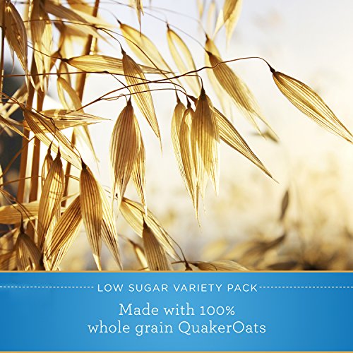 Quaker Instant Oatmeal Lower Sugar, Flavor Variety Pack, 10 Count Boxes, 11.5 Ounce, (Pack of 4)