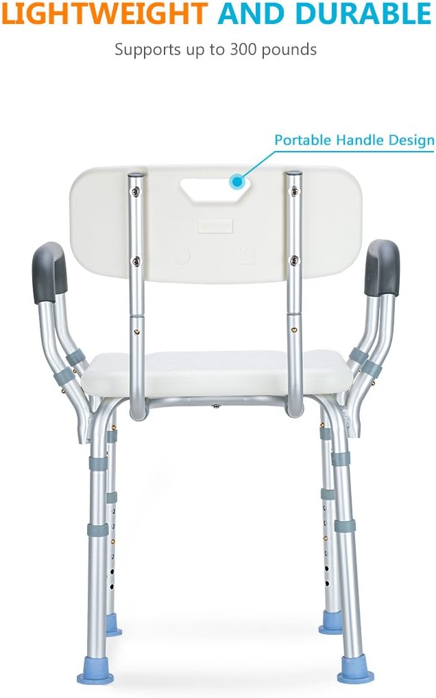 OasisSpace Heavy Duty Rollator Walker & Bathtub Chair with Arms for Seniors
