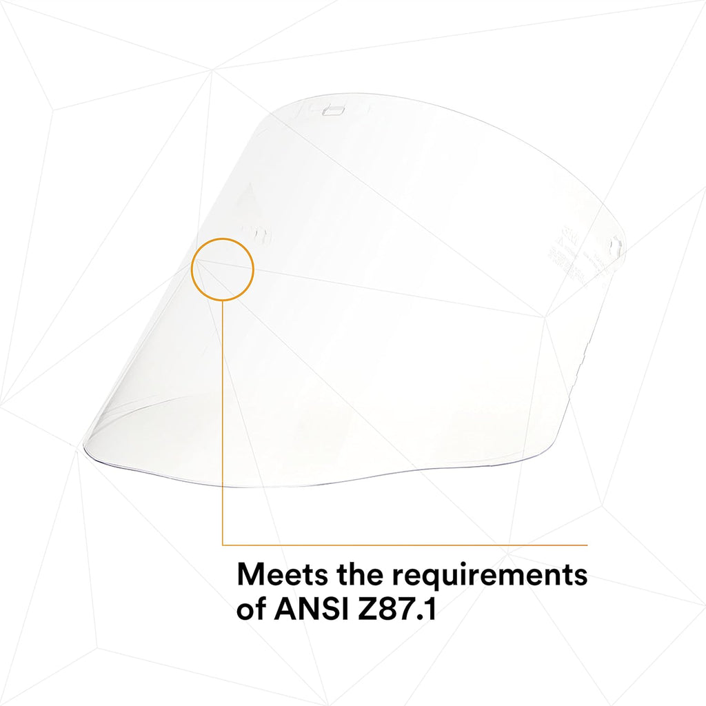 3M H8A Ratchet Headgear and Visor Combination with 3M WP96 Clear Polycarbonate Faceshield, Complete Headgear and Face Shield Safety System, ANSI Z87, Adjustable, Thermoplastic
