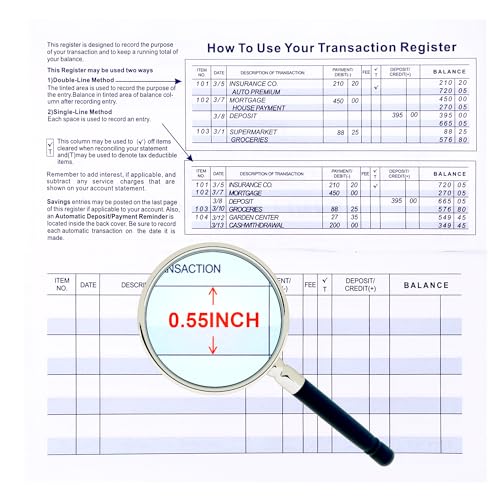 20 Pack Checkbook Register, Check Registers for Personal, Blank Ledger Transaction Registers for Personal or Business Bank, Check Register Book for Checking and Saving Account, Deposit and Credit Card