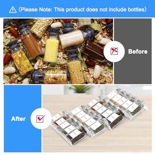 Acrylic Seasonings Spice Rack,4 Tier,Expandable From 9" to 18",Acrylic Spice Drawer Organizer,Organize and Display Your Spices,and Seasonings(Jars not included)