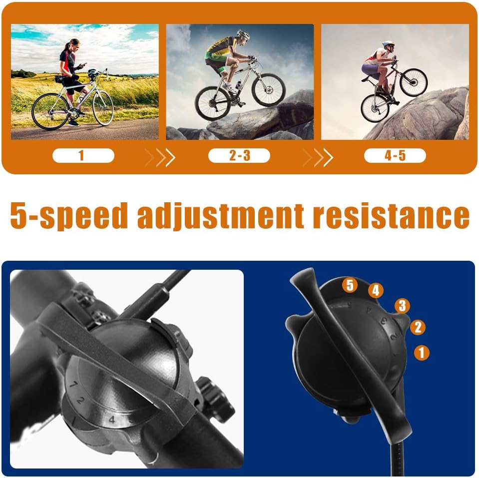 FDW Magnetic Bike Trainer Stand for Indoor Riding, Steel Bicycle Exercise Training Stand with Noise Reduction Wheel,Stationary Bike Resistance Trainer for Road & Mountain Bikes