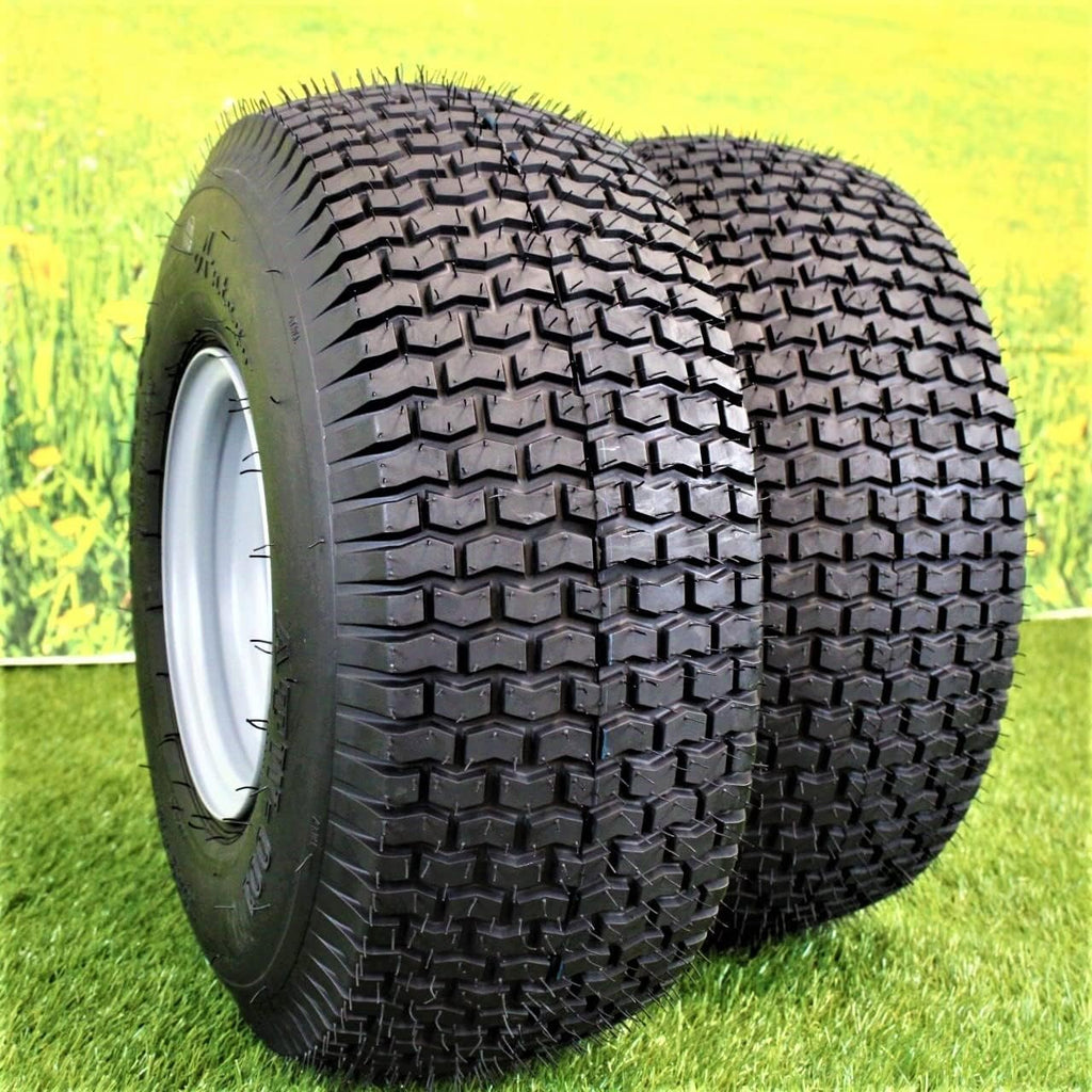 (Set of 2) 20x8.00-8 Lawn & Garden Mower Turf Tires - 4 Ply with Keyed Hub Wheel | Compatible with Husqvarna & Some Craftsman Models