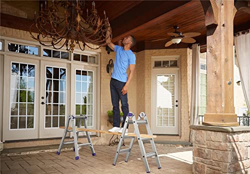 COSCO 18 ft Reach Height Aluminum Multi-Position Ladder, 300 lb. Load Capacity Type IA Duty Rating