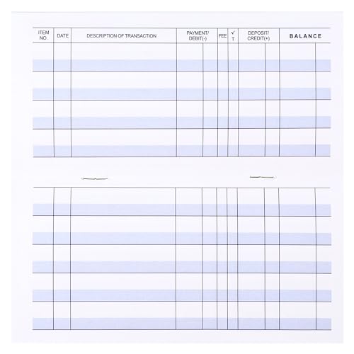20 Pack Checkbook Register, Check Registers for Personal, Blank Ledger Transaction Registers for Personal or Business Bank, Check Register Book for Checking and Saving Account, Deposit and Credit Card