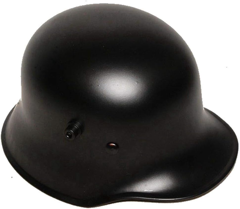 German World War I M16 M18 M1916 Helmet Replica Black with Cowhide Lining and Chin Strap, 1PK