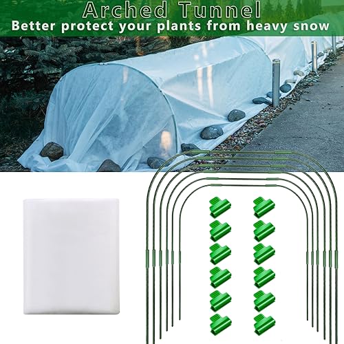 Greenhouse Hoops Grow Tunnel，for Raised Garden Beds, Greenhouse Kit，DIY Plant Support Garden Stakes for Row Cover，Reuseable Gardening Supplies for Plants Vegetables