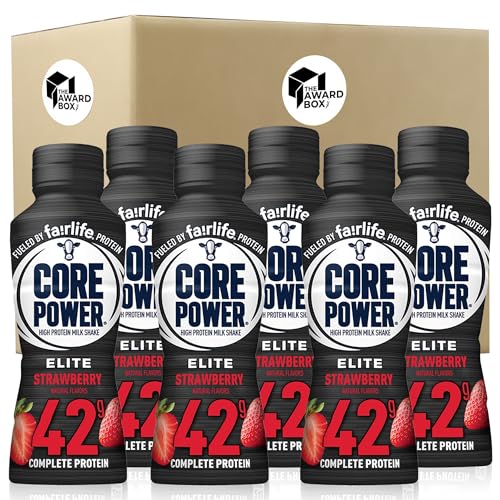 Core Power Elite Failrlife Chocolate High Protein Shakes (42 Grams) 14 Oz. 6 pack in The Award Box Packaging