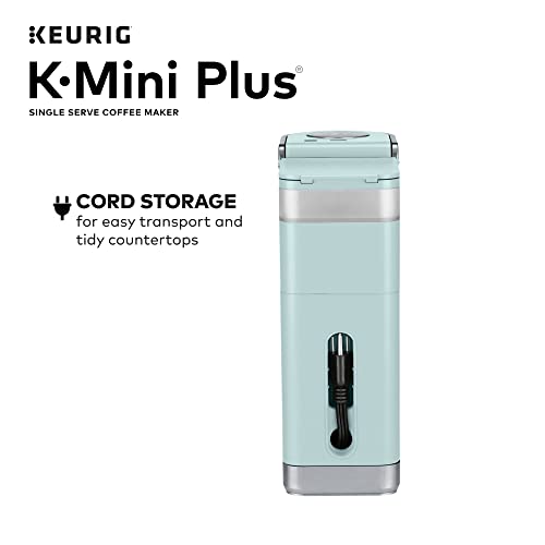 Keurig K-Mini Plus Coffee Maker, Single Serve K-Cup Pod Coffee Brewer, 6 to 12 oz. Brew Size, Stores up to 9 K-Cup Pods, Misty Green (Renewed)