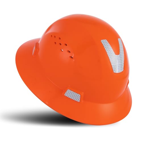 Full Brim Hard Hat Safety Helmet Vented ANSI Z89.1 Approved OSHA Hard Hats Construction Men Women Adult