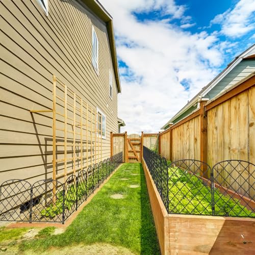 Decorative Garden Fence 30 Pack Animal Barrier Fencing 33ft (L) x 22in (H) Rustproof Metal Wire Section Edging with Plastic Stakes Dog Fence Outdoor for Yard Landscape Patio, Arched