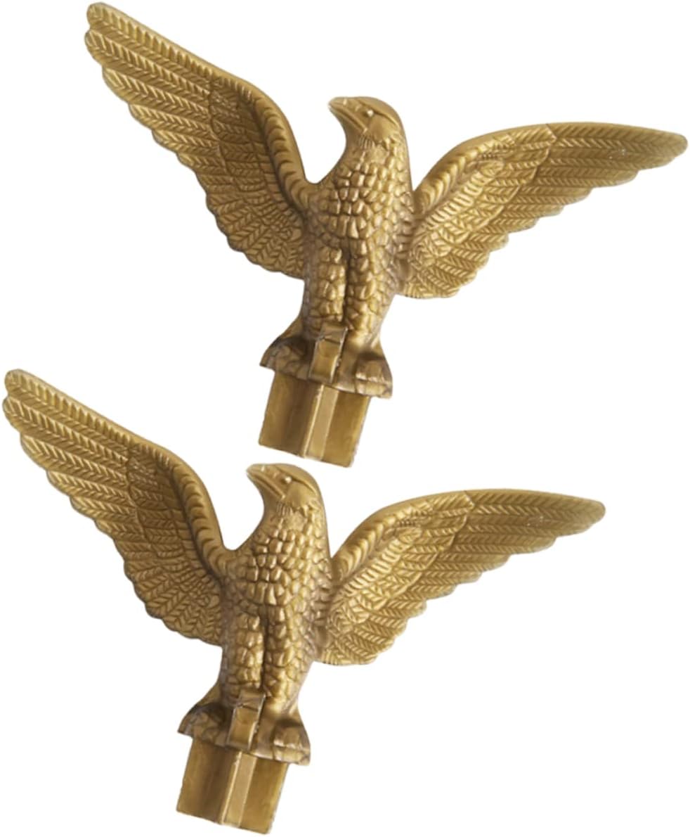 8 Pcs Eagle Flagpole Head Flag Pole Eagle Finial Topper Crafts Flag Topper Outdoor Accessories Metal Decor Metal Trim Top Hat Flag Pole Ornament The Gold Plastic Diagonal Insertion