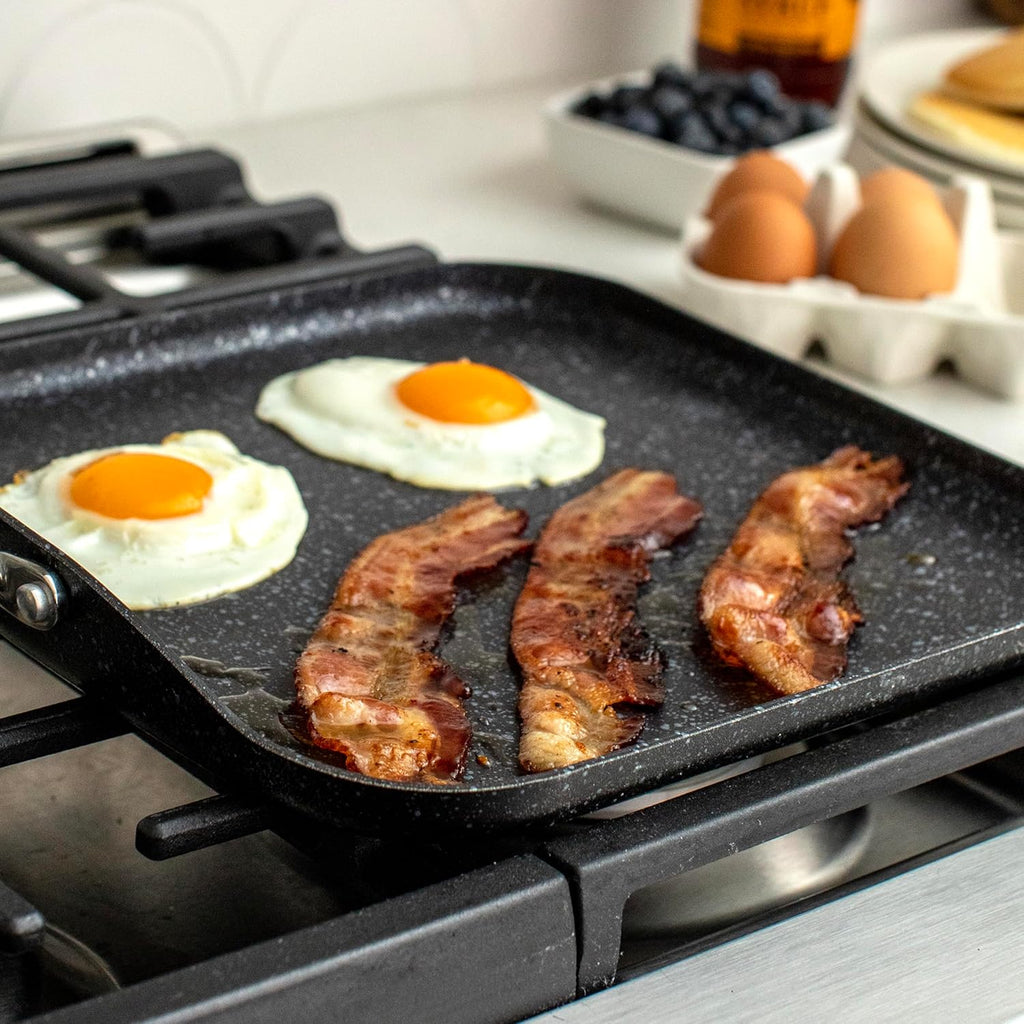Nordic Ware Basalt Aluminum Square Griddle, 11-Inch, Ceramic Coating