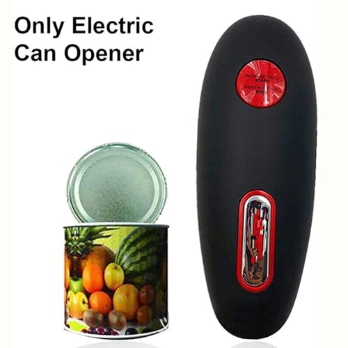 Electric Can Opener: Open Your Cans with A Simple Push of Button - Smooth Edge, Food-Safe and Battery Operated Handheld Can Opener (Black)