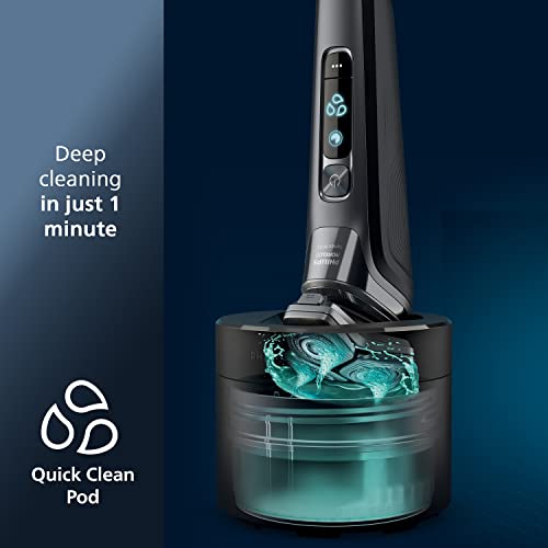 Philips Norelco Shaver Series 9000, Wet and Dry Electric Shaver, with Lift & Cut Shaving System and SenseIQ Technology, Pop-up Trimmer, Cleaning Pod, Charging Stand and Travel Case, Model S9987/85