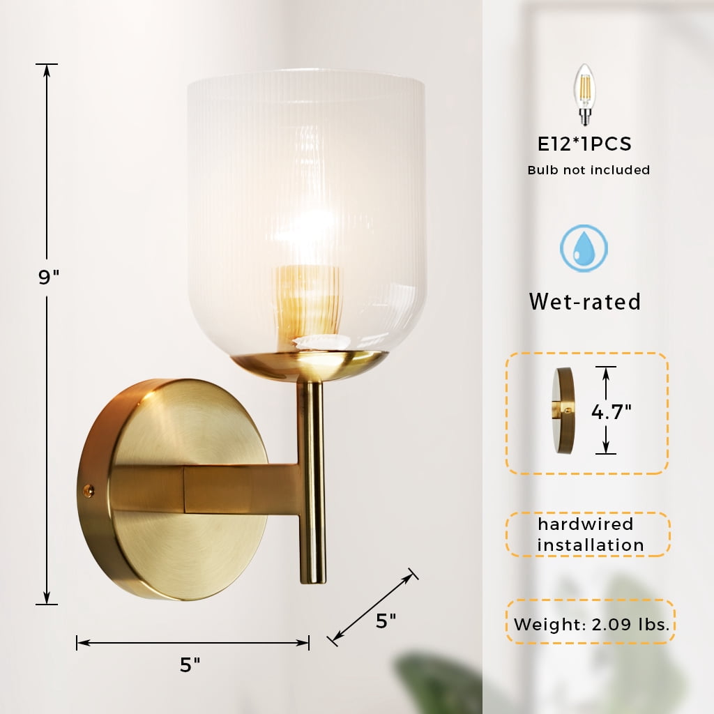 Minimalist Aged Brass Tulip Single Sconce, Elegant Vanity Light, Modern Wall Lamp, Hand-Made Wall Mounted Light beside Mirror, for Entryway, Hallway, Living Room